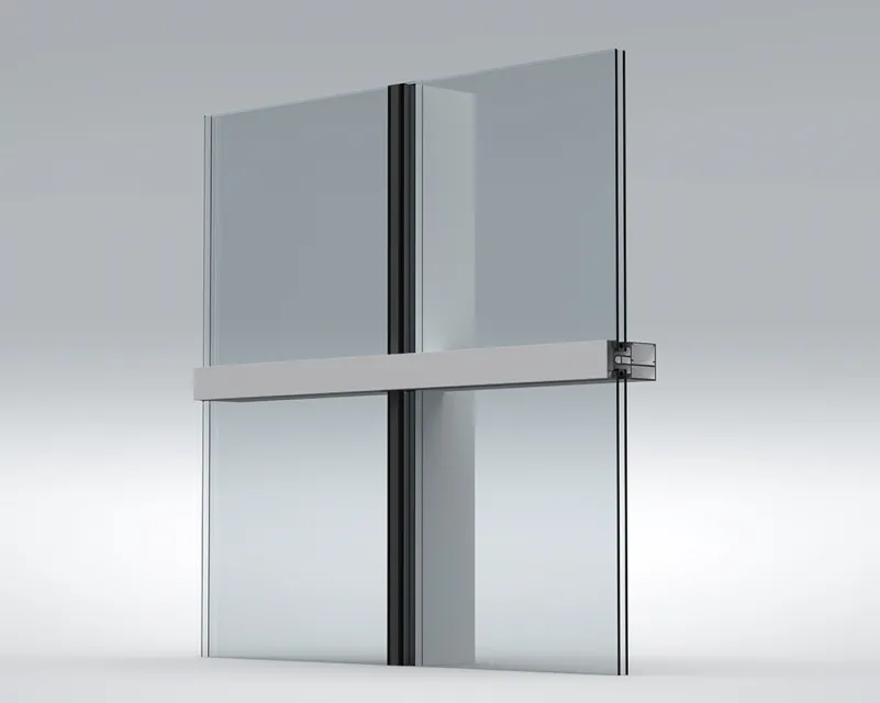 Horizontal Visible and Vertical Concealed Glass Curtain Wall