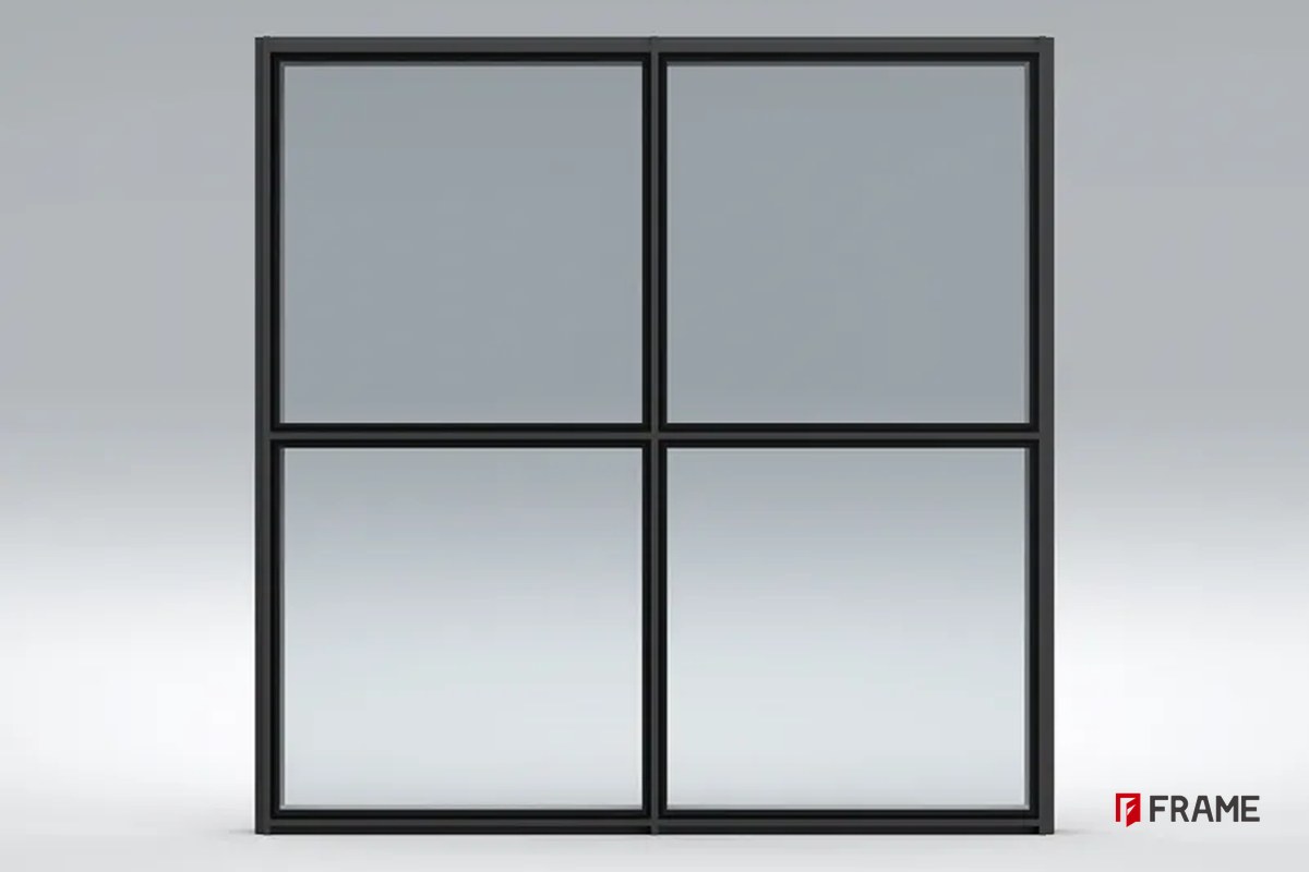 Concealed frame glass curtain wall with the aluminum structure hidden behind the glass