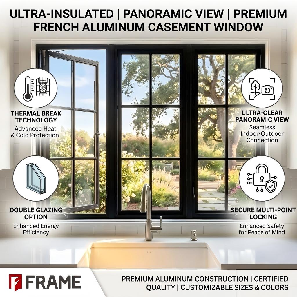 FRAME aluminum window on a modern facade